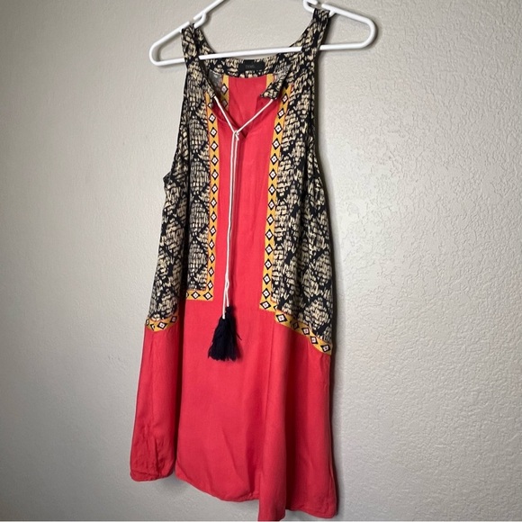 THML Anthropologie Bohemian Embroidered Halter Dress With Tassels Size Medium - Picture 7 of 15